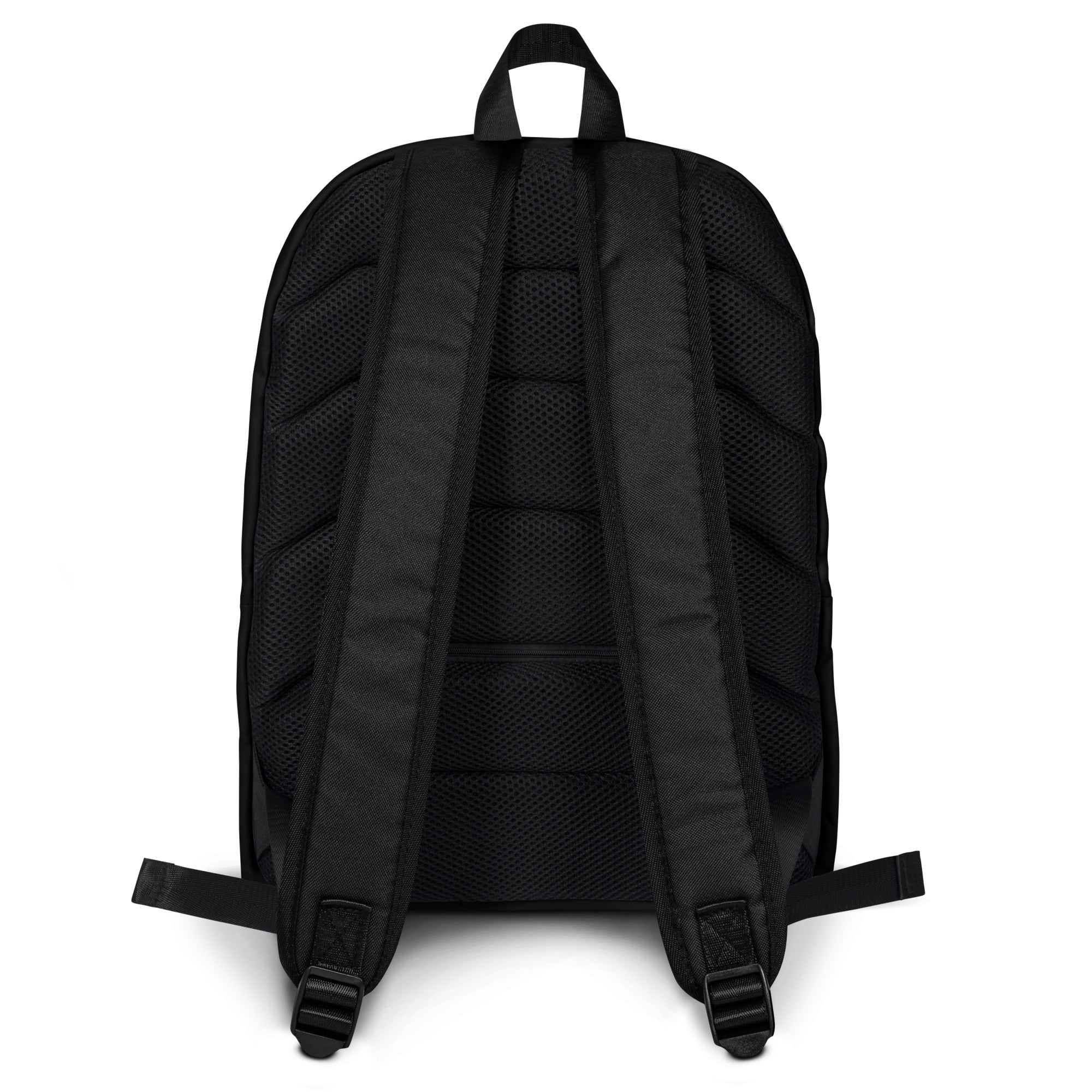 Back view of the black Failscool Everyday Laptop Backpack showing padded shoulder straps and ergonomic support for comfort and durability.